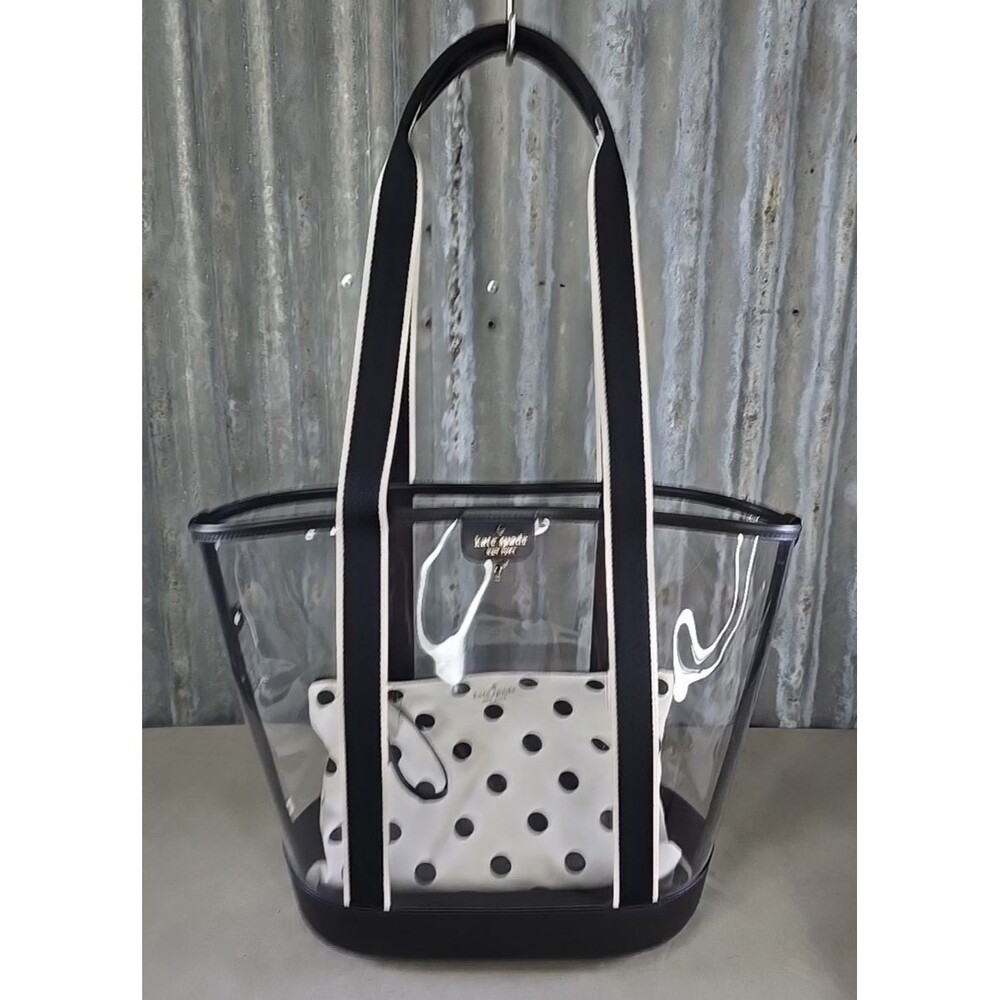 Kate Spade New york Clear & Black Tote with Polka Dot Detachable Pouch